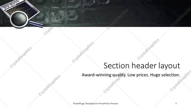 Section Header presentation slide layout