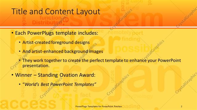 Title and Content presentation slide layout