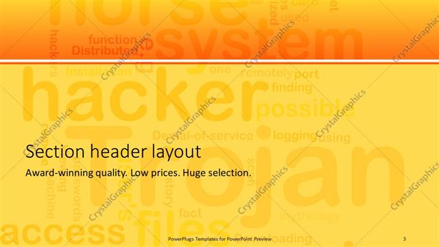Section Header presentation slide layout
