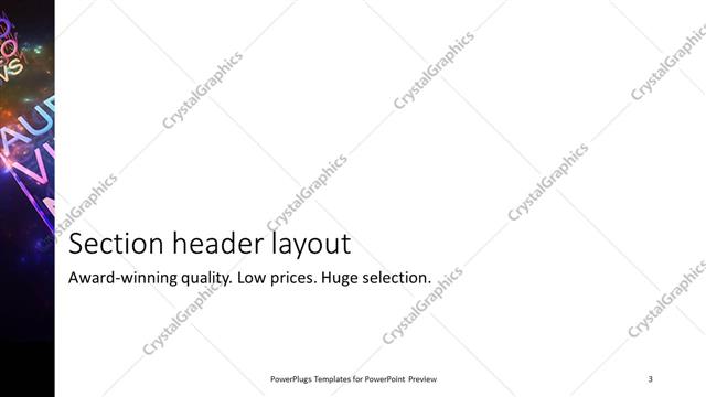 Section Header presentation slide layout