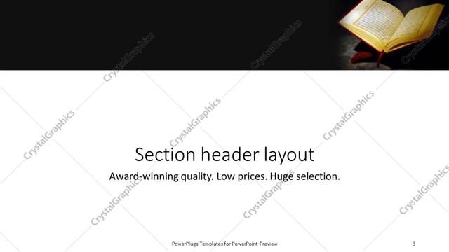 Section Header presentation slide layout