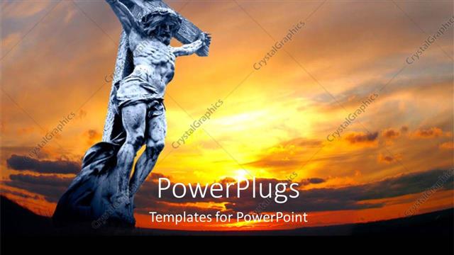  Presentation with jesus - Jesus being crucified with sunset in background
