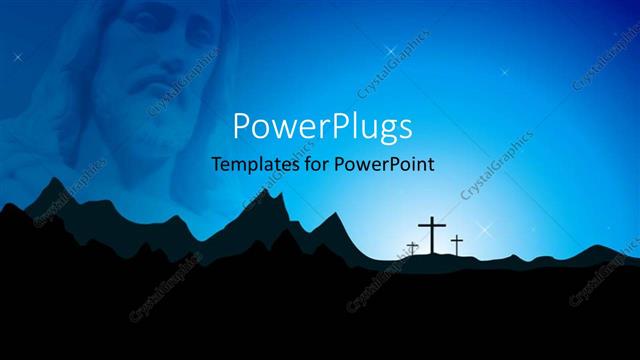  Presentation with jesus - Jesus with the crosses and mountains in background
