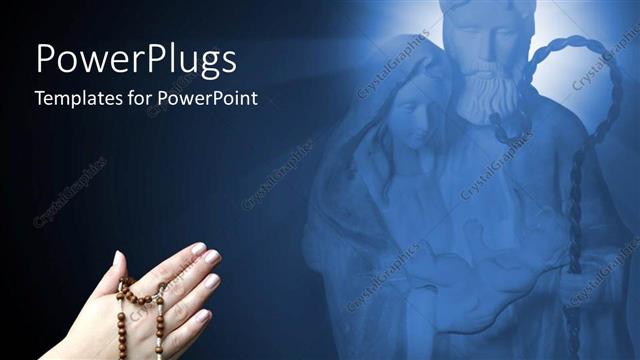  Presentation with jesus praying - Jesus and Mary in the background with a person praying