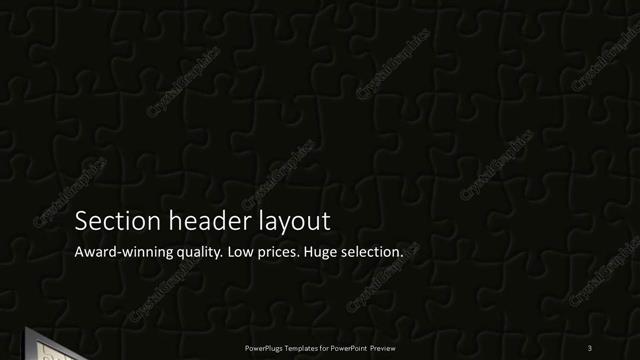 Section Header presentation slide layout