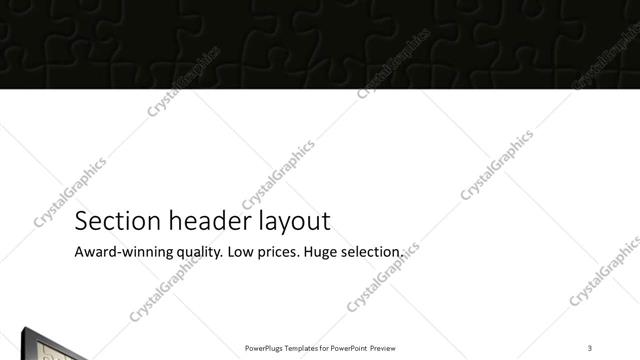 Section Header presentation slide layout