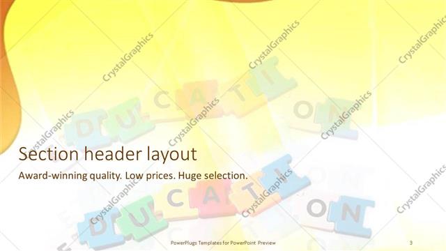 Section Header presentation slide layout