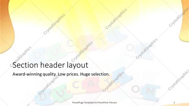Section Header presentation slide layout