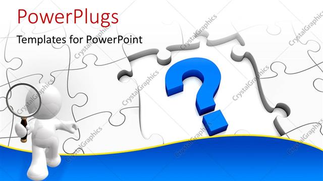  Presentation with problem solving - Jigsaw puzzle with a question mark and missing pieces