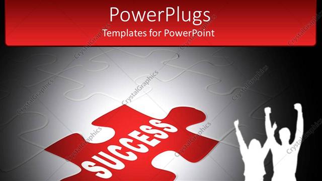  Presentation with jigsaw - Jigsaw puzzle with success piece in center with couple celebrating
