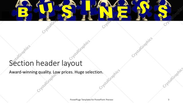 Section Header presentation slide layout
