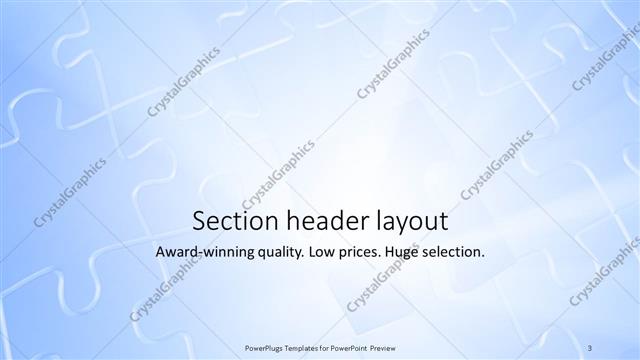 Section Header presentation slide layout