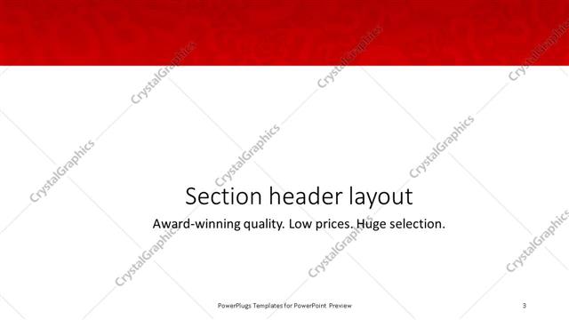 Section Header presentation slide layout
