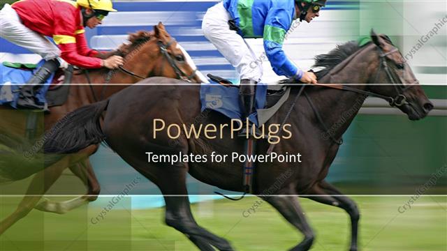  Presentation with equestrian - Jockeys on racehorses, racing, competition, equestrian