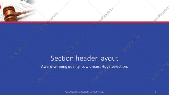 Section Header presentation slide layout