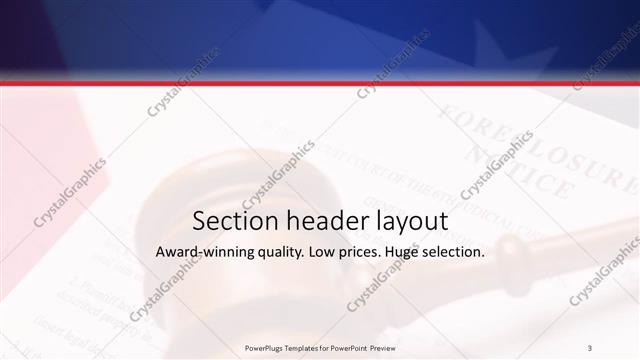 Section Header presentation slide layout
