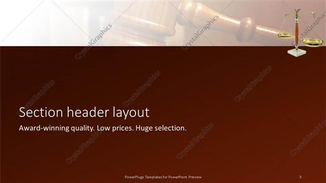 Section Header presentation slide layout