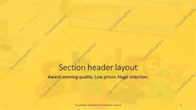 Section Header presentation slide layout