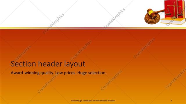 Section Header presentation slide layout