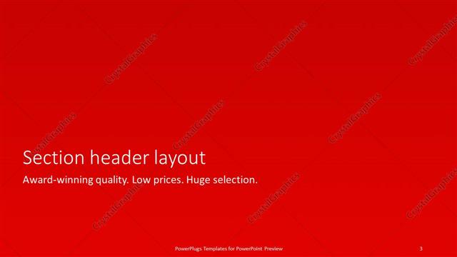 Section Header presentation slide layout