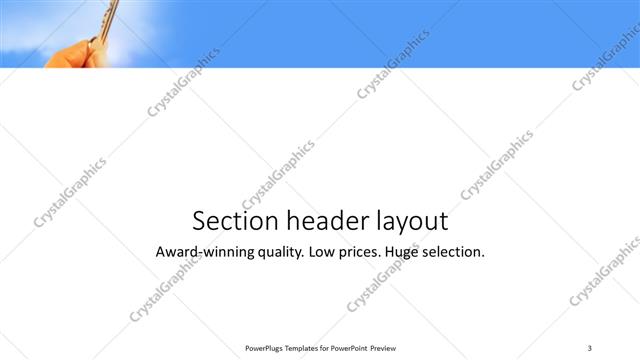Section Header presentation slide layout