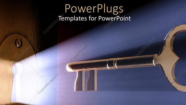 Presentation with keyhole - A key with a keyhole and light coming out of it