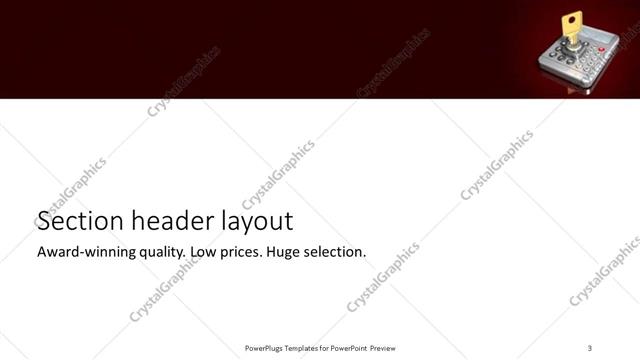 Section Header presentation slide layout