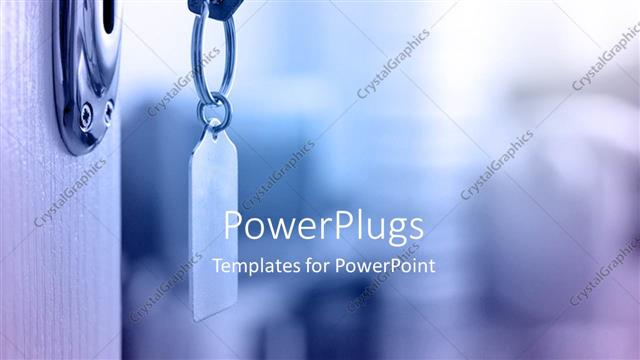  Presentation with house key - Key with keyring to unloack and open door