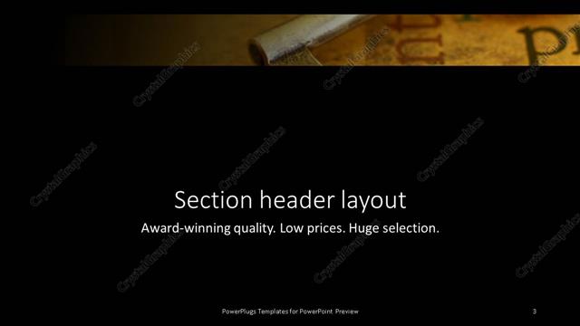 Section Header presentation slide layout