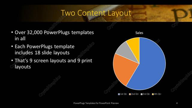 Two Content presentation slide layout