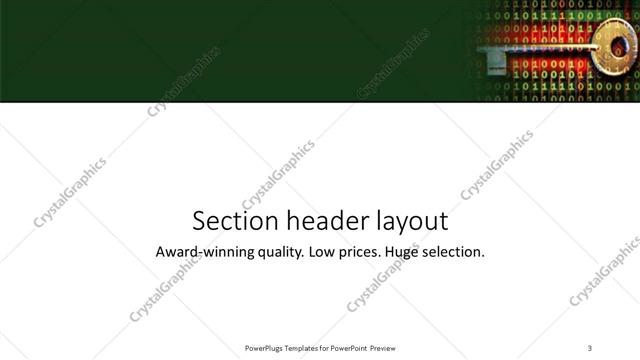 Section Header presentation slide layout