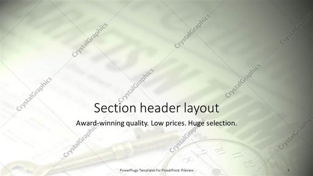 Section Header presentation slide layout
