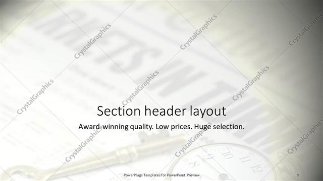 Section Header presentation slide layout