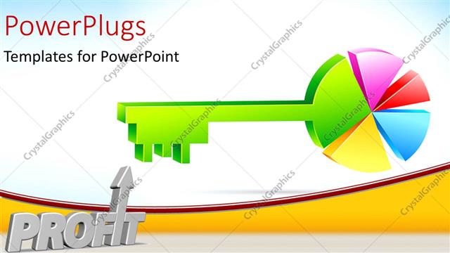  Presentation with key - A multicolored key with a text that spell out the word 