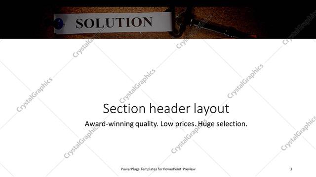 Section Header presentation slide layout