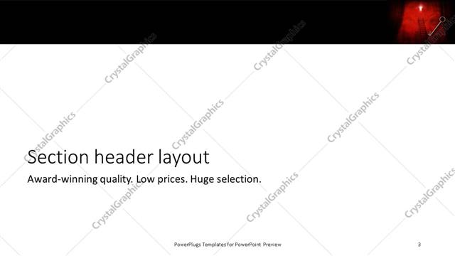 Section Header presentation slide layout