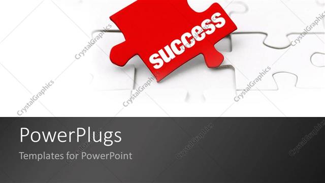  Presentation with red puzzle - The key to success as a metaphor missing red puzzle piece on a white background