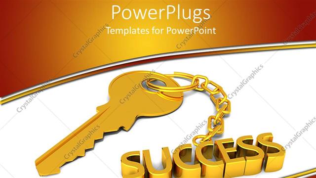  Presentation with key - A key to success with white background