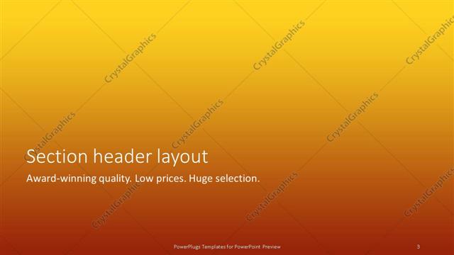Section Header presentation slide layout