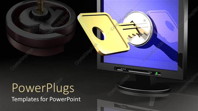  Presentation with password security - Key unlocking work station, network security, password protection