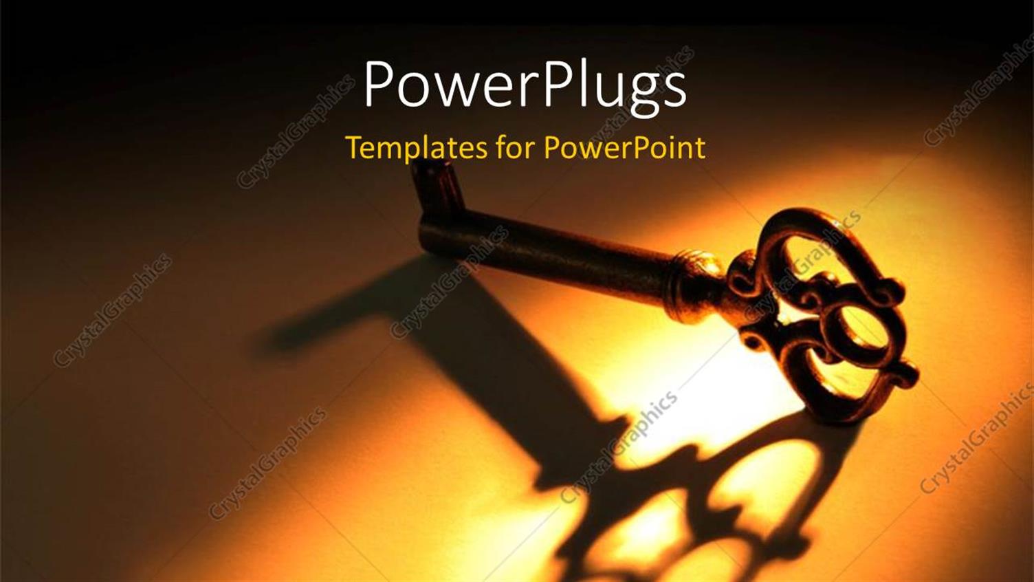 Featuring a Key with Yellowish Background and Place for Text