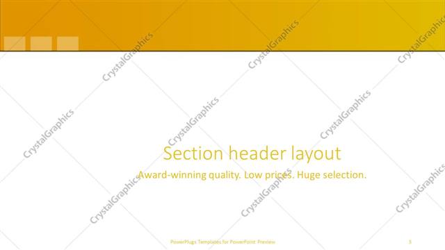 Section Header presentation slide layout