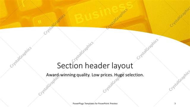 Section Header presentation slide layout