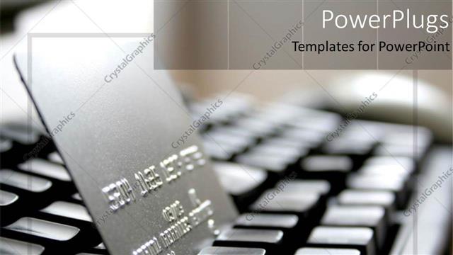  Presentation with credit card - A keyboard and a credit card with blurr background