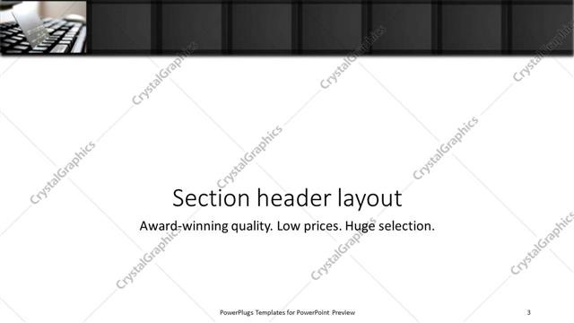 Section Header presentation slide layout