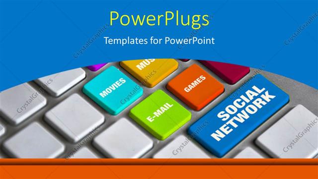  Presentation with tabs - A keyboard with different buttons and a bluish background