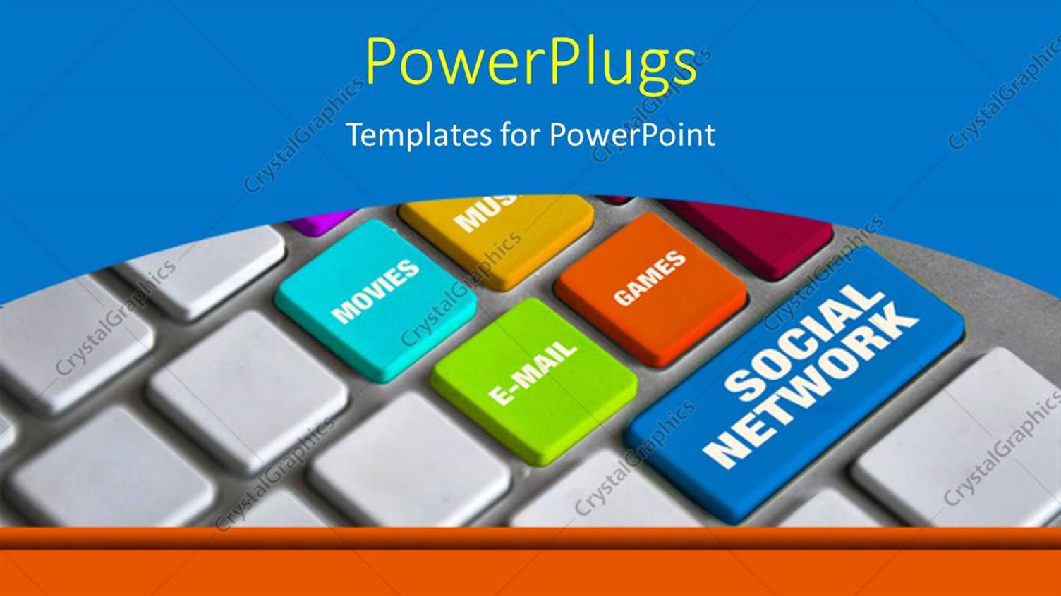 Featuring a Keyboard with Different Buttons and a Bluish Background