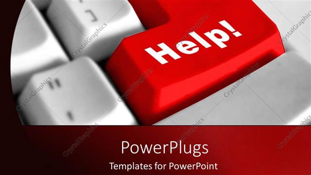  Presentation with keyboard - Keyboard with help key to success as a metaphor on red background