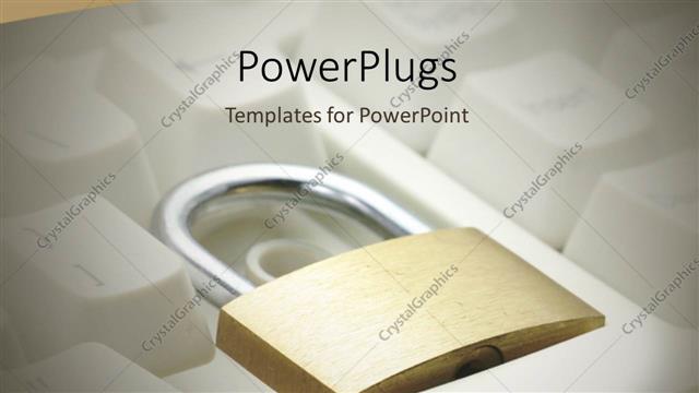  Presentation with security - A keyboard with a lock and brownish background