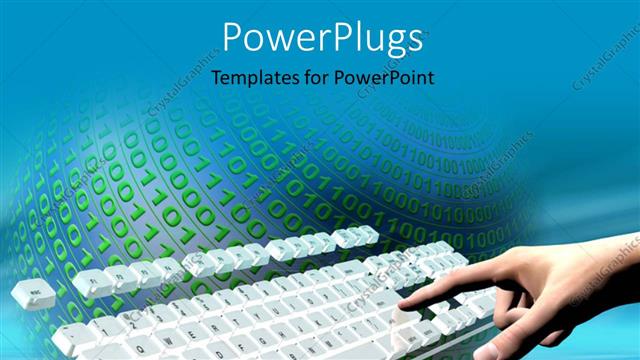 Preview This Beautiful Template for PowerPoint & Google Slides a keyboard with a lot of binary numbers around